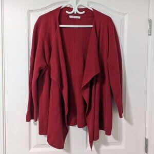Women's Tanjay Deep Red Open Front Cardigan
